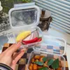 Caja de Conservación Portátil de Grado Alimenticio, Caja de Almacenamiento de Frutas y Verduras para Refrigerador, Caja Organizadora Grande Sellada a Prueba de Humedad para Congelador