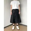 Pantalones Grises Holgados Casuales de Verano con Caída Estilo Coreano Americano Retro de Pierna Ancha Versátiles Pantalones Cortos