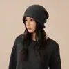 Gorro de Imitação de Caxemira para Mulheres, Gorro de Tricô Peludo para Outono e Inverno que Faz o Rosto Parecer Menor, Gorro Soltinho para Circunferência Craniana Grande, Efeito Emagrecimento Facial