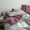 Juego de Cuatro Piezas Engrosado y de Terciopelo de Leche, Franela de Invierno, Terciopelo Coral, Dormitorio Estudiantil, Funda de Edredón de Algodón Puro, Sábanas