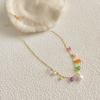 Dulce Collar de Dopamina Juego de Joyas Estilo Festivo Aretes Irregulares de Grava Colorida Nicho Aretes de Alta Gama