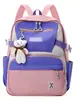 Mochila Escolar para Aluno do Ensino Fundamental e Médio Pingente Fofo Decorativo Bolsa para Computador Mochila Doce Fresca Mochila Versátil de Grande Capacidade