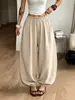 Pantalones jogger tipo linterna de cintura baja y corte holgado para mujer para verano, estilo callejero casual básico para uso diario y pantalones de vacaciones para mujer