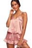 Pijama de Cetim para Mulheres, Venda Quente da Amazon Temu, Conjunto de Camisola Sexy de Verão, Roupa de Casa Duas Peças para Mulheres