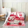 Manta del Día de San Valentín Manta de Franela Amor Decoración del Hogar Amor Romántico Adecuada para Pareja Árbol de Amor Cálido Manta de Cama