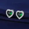 Pendientes de Zirconia con Forma de Corazón Super Brillante Microincrustados de Nuevo Nicho Japonés y Coreano Moda de Alto Sentido Joyería de Oreja Simple para Damas Venta al por Mayor