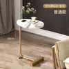 Mesa Auxiliar de Lujo Ligero, Mesa de Esquina Sencilla para Sala de Estar, Hogar, Hotel y Casa de Huéspedes, Mesa Auxiliar Pequeña, Mesita de Noche, Mesa de Café Móvil para Apartamento Pequeño