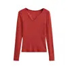 Top de Cuello en V de Manga Larga Picante Estilo Americano para Chica, Nuevo Primavera/Verano 2026 Camiseta Base Sexy Ajustada
