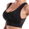 Sutiã Esportivo Feminino Sem Costura com Bojo, Respirável, Alta Elasticidade, Top de Yoga em Malha sem Aro, Roupa Esportiva Lisa