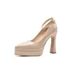 Zapatos de Mujer Mary Jane con Tacón Grueso Jin Gang M11511 Nueva Colección Primavera y Otoño 2025 Plataforma de Tacón Alto Zapatos de Novia Zapatos de Boda