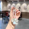 Llavero de Pata de Gato de Cristal Colgante para Bolso Correa para Teléfono de Perlas y Cuentas Encantos de Pata Kawaii Lindos Accesorios Regalos para Mujeres