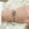 Estilo Étnico Flor de Loto Giratoria que Atrae la Fortuna, Joyería de Mano Estilo Chino con el Mantra de Seis Palabras, Pulsera Retro Simple y Accesorio de Brazalete