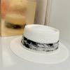 Nuevo Sombrero de Copa Cóncavo de Cinta de Punto con Graffiti de Tinta de Moda Nacional Sombrero de Sol de Ala Grande con Protección Solar de Verano para Niños