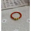 Anillo de Cuerda Roja Cuerda Negra Cuentas Doradas Cuentas de Transferencia Anillo para Pareja Anillo de Pareja Anillo Trenzado Cuentas de Transferencia Simples