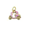 Transfronterizo Europeo y Americano Nueva Moda Serie Colorida de Acero Inoxidable Colgante DIY Horno Galvanoplastia al Vacío Color Dorado 18K Conservación del Color Mujer