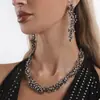 N13272 Moda Transfronteriza Ins Pendientes y Collar Geométricos Irregulares Completos con Diamantes Dulce Fresco Accesorios de Conjunto para Fiesta Nocturna