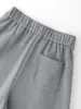 Calça feminina cinza médio de perna larga, novo design outono 2026, solta, casual, relaxada, moderna, versátil, calça reta estilo coreano