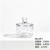 Pote de doces de vidro estilo europeu, pote de armazenamento transparente com tampa, pote de vela de aromaterapia, pote de tempero, cinzeiro, caixa de joias