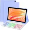 Funda Protectora para Tablet Amazon Fire HD 10 Más Teclado Bluetooth Inalámbrico Retroiluminado con Fijación Magnética Adecuado para Máximo 11 Pulgadas