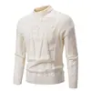 Suéter grueso de punto trenzado para hombre, cuello alto, temporada otoño-invierno 2026, con textura de trenzado completo, manga larga, tejido grueso