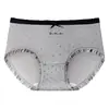 Panty de encaje con cintura de seda helada para mujer, verano, cintura media, lazo, algodón puro, entrepierna antibacteriana, sexy, secado rápido, bikini triangular