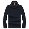 Nueva Camiseta de Manga Larga para Hombre, de Mediana Edad y Joven, Camisa Polo con Cuello, Algodón Mercezado, Top para Primavera/Otoño, Camiseta de Negocios, Cómoda, Amigable con la Piel