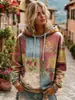 Otoño e Invierno 2025 Estación Independiente de Amazon Transfronteriza Nuevas Blusas Sudaderas con Capucha Estampadas de Manga Larga con Cordones para Mujer Europeas y Americanas