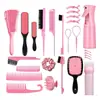 Fabricante Kit de Pentes para Cabeleireiro com 27 Peças Combinação Borrifador Contínuo Escova de Limpeza e Massagem para Shampoo Pente Portátil para Estilização