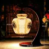 Lámpara de Cerámica Hueca Delgada Jingdezhen para Estudio, Dormitorio, Lámpara de Mesita de Noche, Protección Ocular, Decoración Creativa de Boda, Lámpara de Mesa Estilo Chino