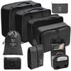 Set de Bolsas de Almacenamiento para Viaje, Set de 11 Piezas para Viajes de Negocios, Bolsas de Almacenamiento con Cordón para Ropa, Bolsas de Almacenamiento Plegables de Malla para Maquillaje y Artículos de Tocador