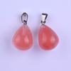 Pendientes Colgantes Redondos de Gota de Agua de 20 mm Collar Accesorios de Joyería DIY Colgante de Gota de Agua de Cristal Blanco Natural