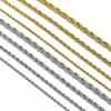 Cadena retorcida de acero inoxidable chapada en oro de 18 quilates, Cadena unisex de acero de titanio estilo hip-hop que no se decolora, Collar para parejas