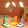 Nueva lámpara de mesa pequeña de dibujos animados LED mini portalápices manguera de almacenamiento luz de noche dormitorio dormitorio mesita de noche lámpara de mesa portátil