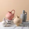 Jarrón de Cerámica Geométrico Retro Moteado Adornos Florales Nuevo Estilo Chino Estilo Nórdico-Estilo Silencioso Decoración Morandi