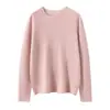 Outono/Inverno 2026 Novo 100% Caxemira Pura Feminino Primeira Linha Prêt-à-porter Gola Redonda Bainha Enrolada Malha Camada Base