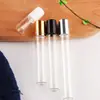 Frasco de embalagem cosmética com tubo de puxar transparente 1ml3ml frasco de vidro para massagem com bolinhas frasco de óleo essencial frasco de perfume com esfera