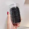 100 Elásticos Enlatados Elásticos Básicos para Cabelo Elásticos Macaron Estilo Ins Elásticos Versáteis de Aparência Sofisticada Elásticos de Cabelo