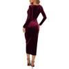 Vestido de noche elegante, informal, con escote en V y mangas largas, estilo Amazon Cross-border Otoño e Invierno.