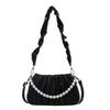 Elegante Corrente de Miçangas Plissadas Bolsa Feminina 2024 Nova Moda Moda All-match Casual Bolsa de Ombro Bolsa Transversal Simples