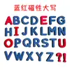 Pegatinas magnéticas de letras inglesas rojas y azules para niños, magnéticas inglesas, vocales y consonantes magnéticas, materiales didácticos de deletreo natural, en stock, venta al por mayor
