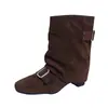 Hebilla de Cinturón de Moda Botas de Caballero para Mujer, Nuevo Estilo Otoño 2026, Botas de Motocicleta para Aumentar la Altura Otoño/Invierno, Botines para Mujeres Bajitas