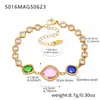 Azucarero Joyería Exquisita Europea y Americana Acero Inoxidable Piedra de Cristal Tobillera Combinación Verano Simple Lujo Ligero Versátil Accesorios para el Pie Venta al por Mayor