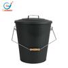 Suministro transfronterizo hogar hierro negro gris cubo cubo de chimenea cubo portátil negro cubo de carbón cubo de ceniza con tapa