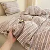 Conjunto de Quatro Peças de Algodão e Linho Tingido com Fio Retrô de Grau A para Mãe e Bebê Conjunto de Quatro Peças de Roupa de Cama de Algodão e Linho Quatro Peças