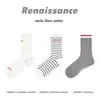 Calcetines Originales Renacimiento para Mujer Calcetines de Media Pantorrilla Primavera y Verano Color Sólido Simples Estudiante Ins Modernos Calcetines de Algodón Peinado para Mujer