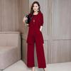 Elegante conjunto de três peças primavera e outono cross-border novo solto simples rica senhora elegante elegante idade reduzindo o tamanho grande terno das mulheres