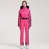 Nuevo traje de esquí de una pieza profesional para mujer para esquí al aire libre con doble tabla, a prueba de viento, cálido, impermeable, ajustado, alta elasticidad, traje de esquí transfronterizo para mujer