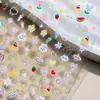 Lindas Flores de Dibujos Animados Nuevas Pegatinas de Uñas con Relieve Fresa Estéreo Conejo DIY Decoración de Graffiti Infantil para Uñas