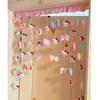 Cortina de Puerta con Velcro Adhesivo sin Perforaciones para Habitación Infantil con Puntadas Divertidas, Amor, Hogar, Cifrado, Partición