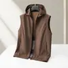 Chaleco casual para hombre transfronterizo 2026 primavera y otoño con capucha desmontable con cremallera chaqueta sin mangas para personas jóvenes y de mediana edad a la moda